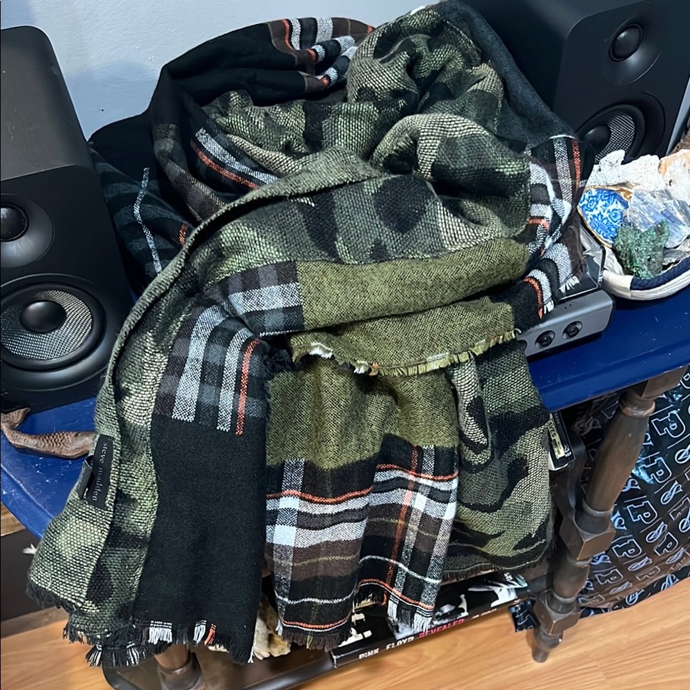 Plaid and Camouflage Scarf
